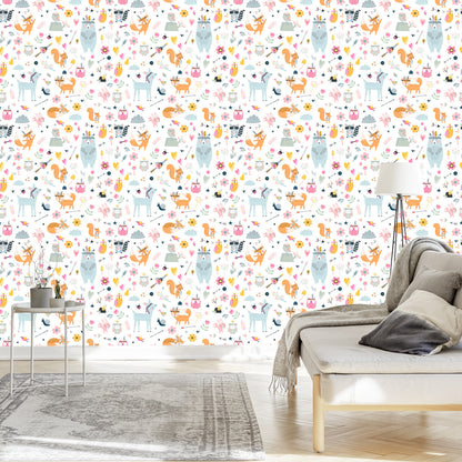 Wallpaper For Children - Happy Forest Animals