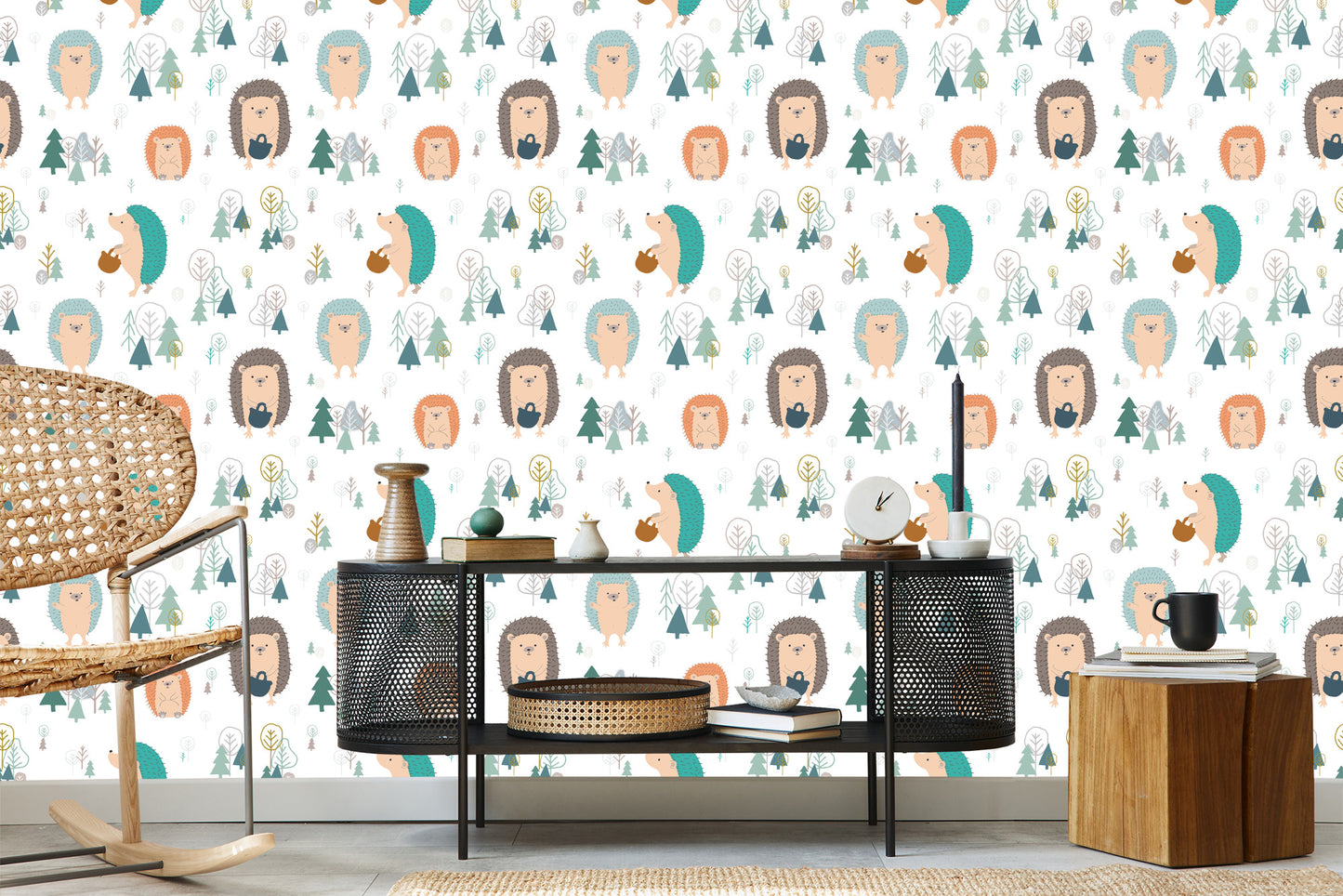 Wallpaper For Children - Hedgehogs In The Forest