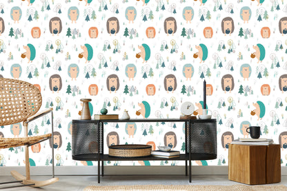 Wallpaper For Children - Hedgehogs In The Forest