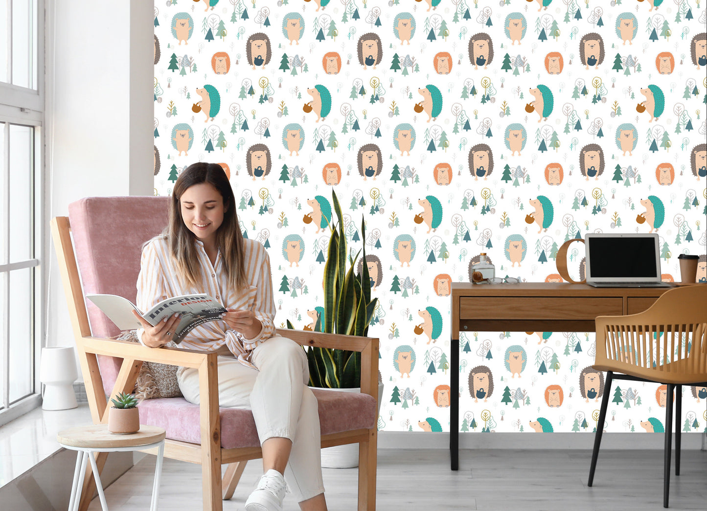 Wallpaper For Children - Hedgehogs In The Forest