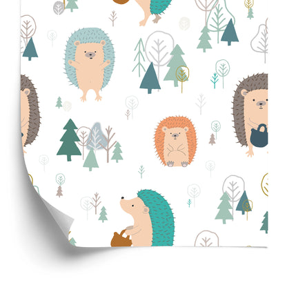 Wallpaper For Children - Hedgehogs In The Forest