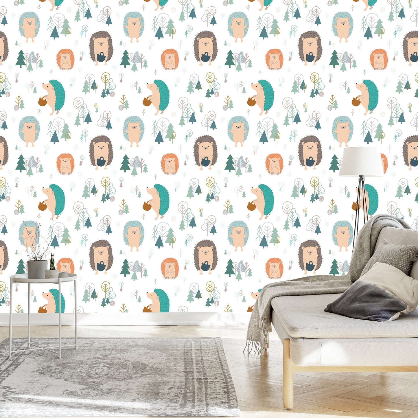 Wallpaper For Children - Hedgehogs In The Forest