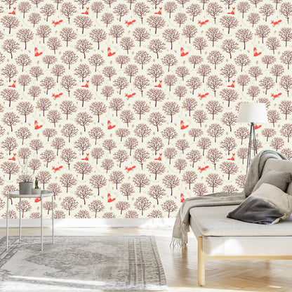 Wallpaper Foxes In The Winter Forest