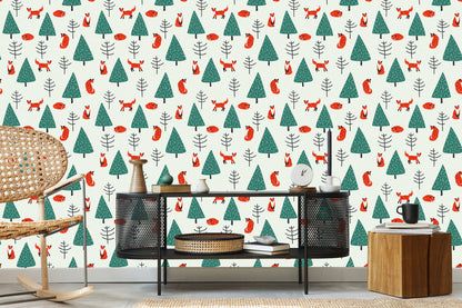 Wallpaper Sleeping Foxes In The Forest