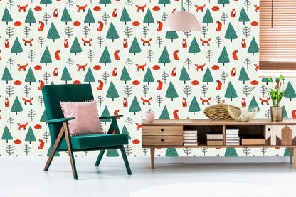 Wallpaper Sleeping Foxes In The Forest