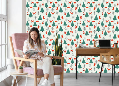 Wallpaper Sleeping Foxes In The Forest