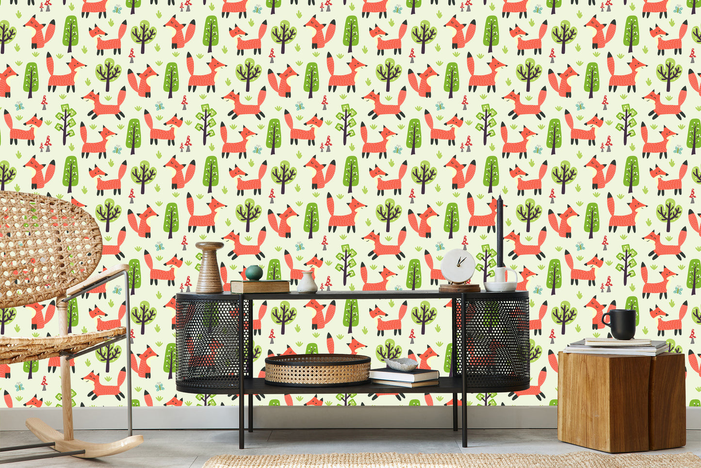 Wallpaper Happy Foxes In The Forest