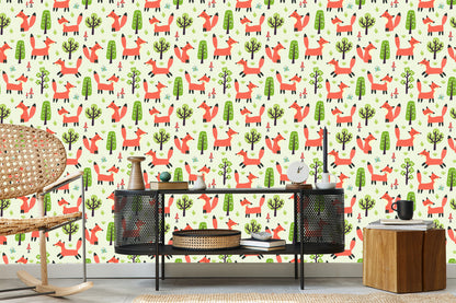 Wallpaper Happy Foxes In The Forest