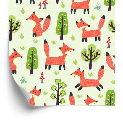 Wallpaper Happy Foxes In The Forest