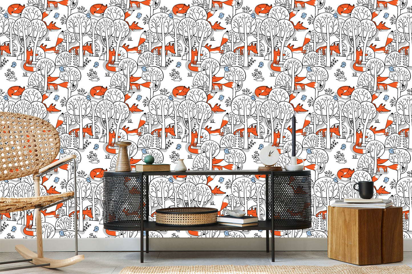 Wallpaper Smiling Foxes In The Forest