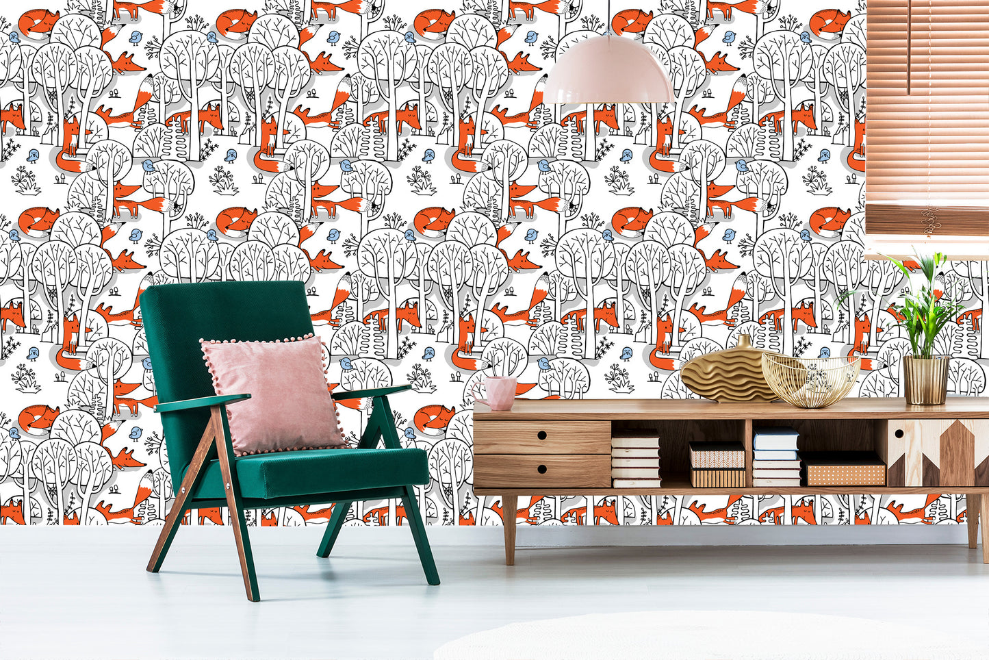 Wallpaper Smiling Foxes In The Forest
