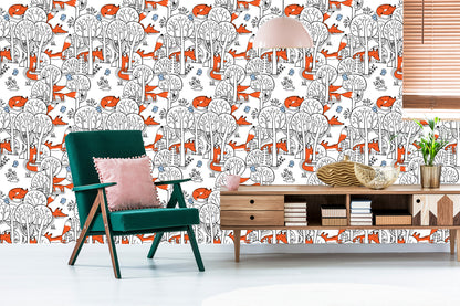 Wallpaper Smiling Foxes In The Forest