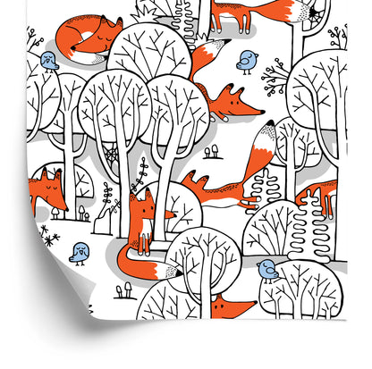 Wallpaper Smiling Foxes In The Forest