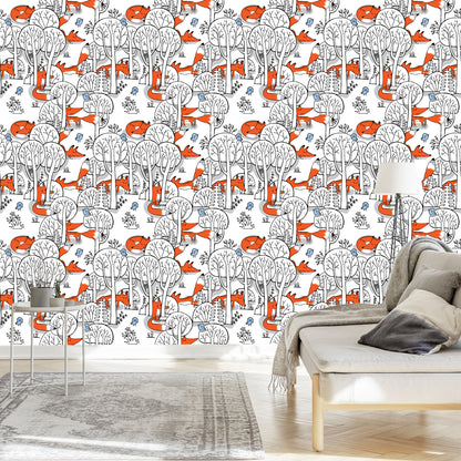 Wallpaper Smiling Foxes In The Forest