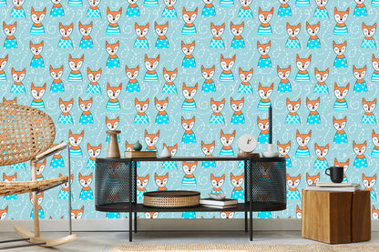 Wallpaper Foxes In Sweaters