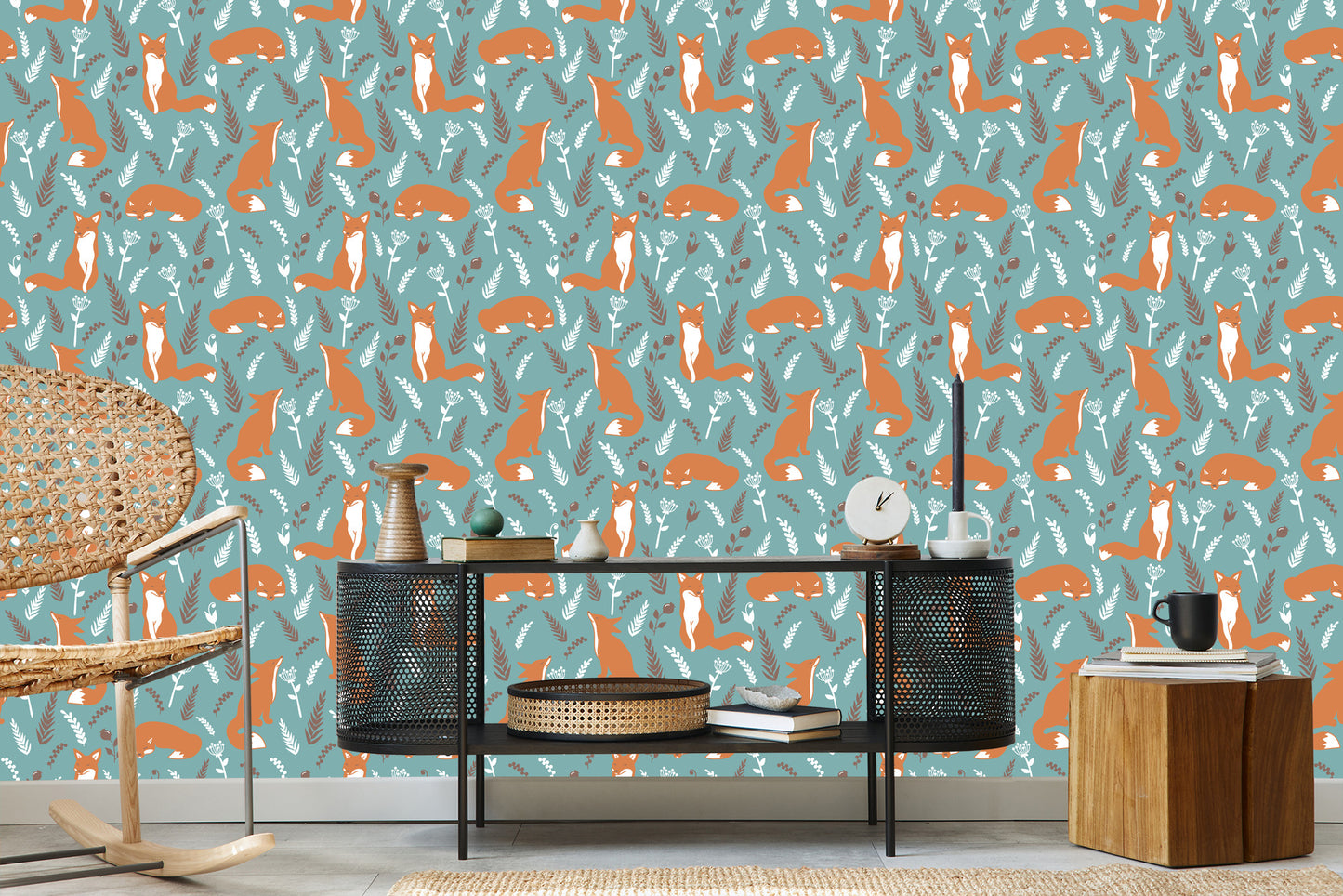 Wallpaper Foxes In The Grain