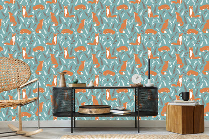 Wallpaper Foxes In The Grain