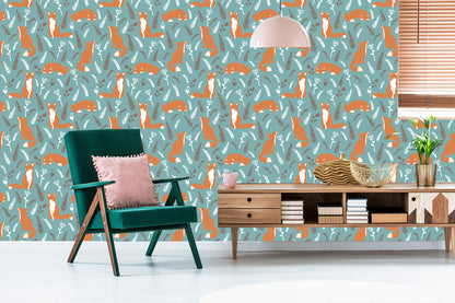 Wallpaper Foxes In The Grain