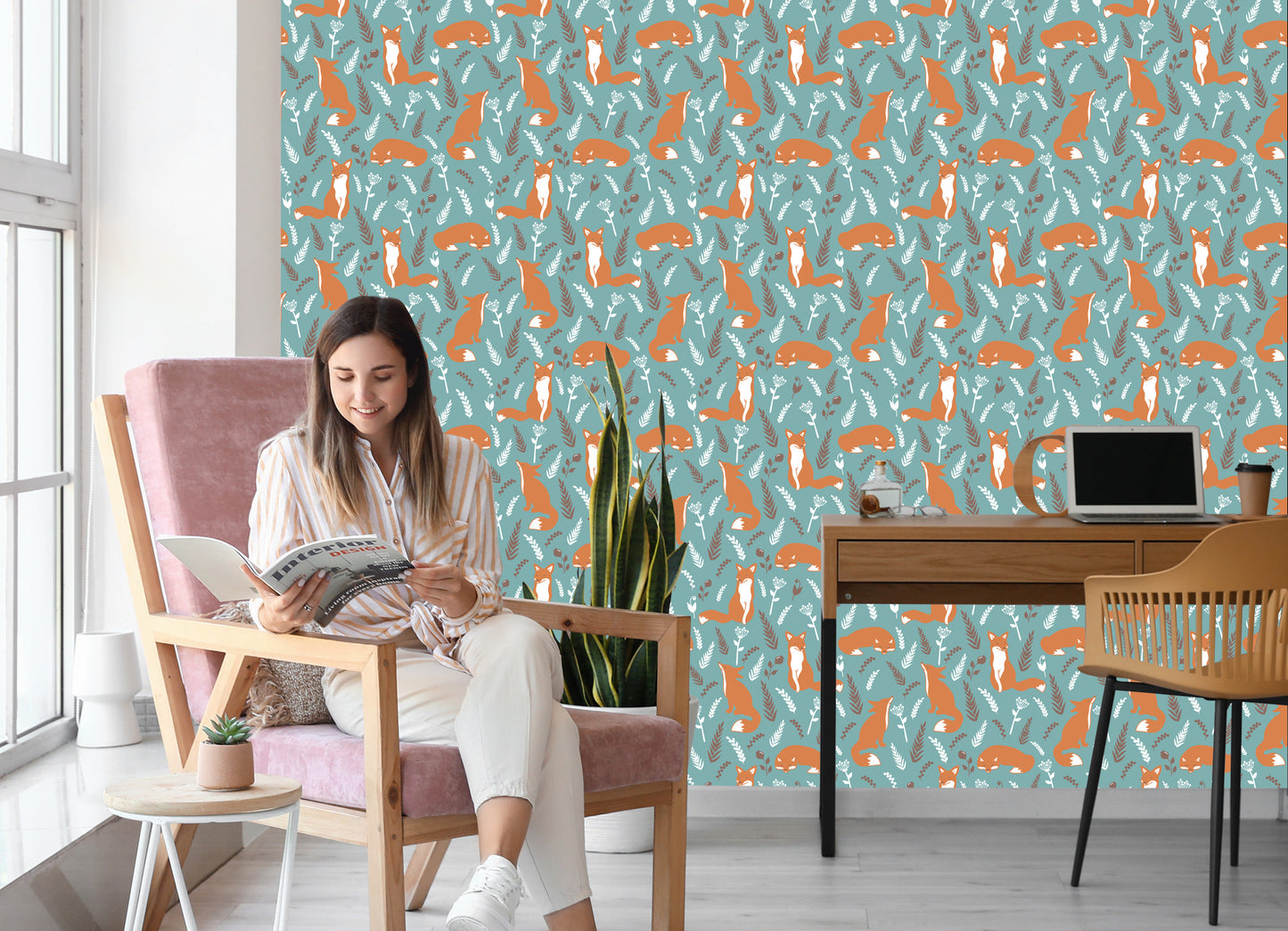 Wallpaper Foxes In The Grain
