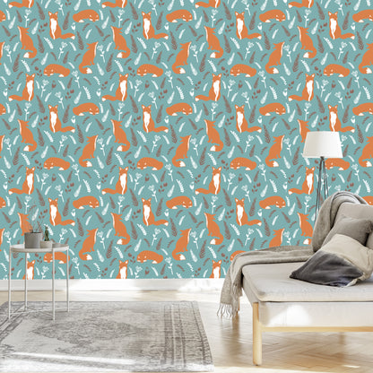 Wallpaper Foxes In The Grain