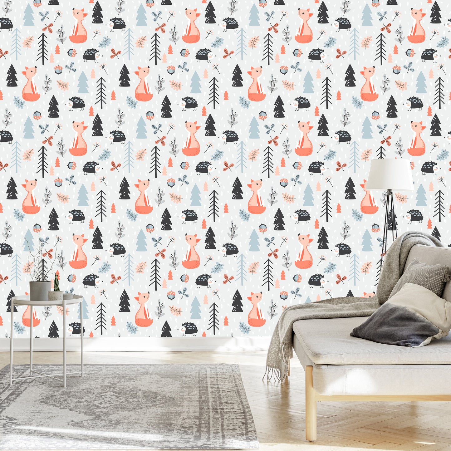 Wallpaper A Fox With A Hedgehog In The Forest