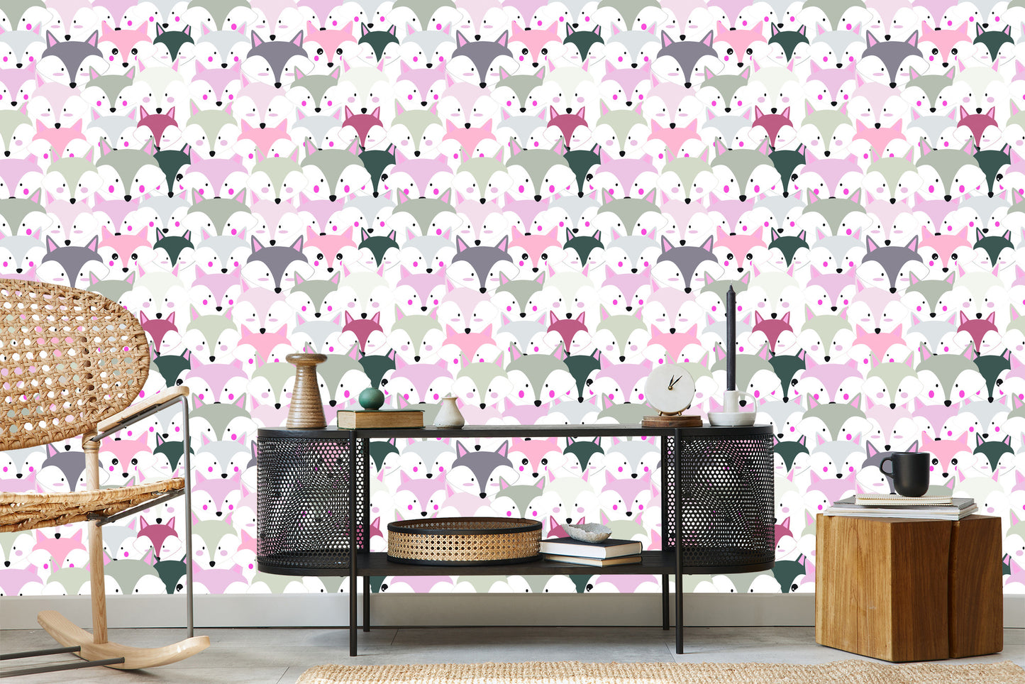 Wallpaper Colorful Foxes