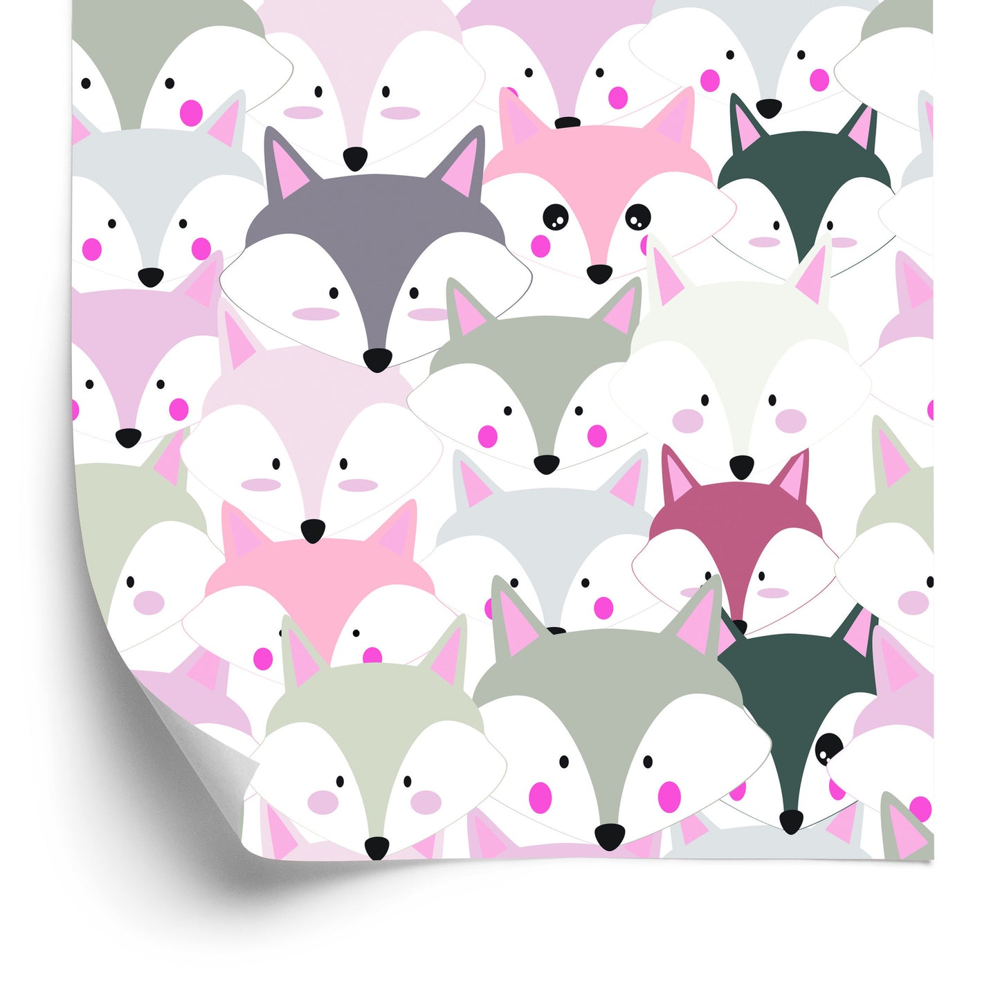 Wallpaper Colorful Foxes