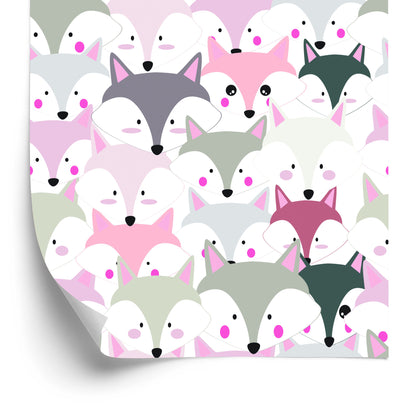 Wallpaper Colorful Foxes