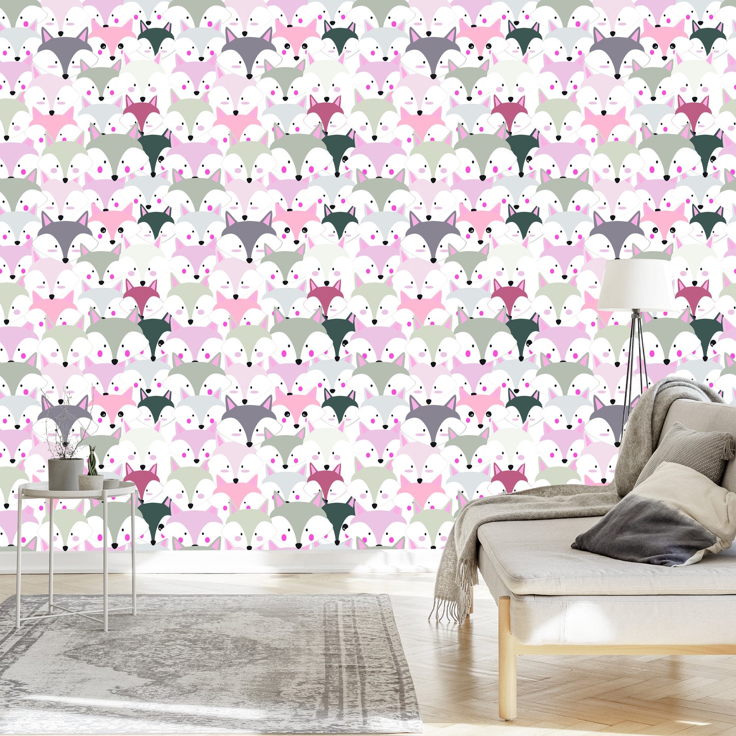 Wallpaper Colorful Foxes
