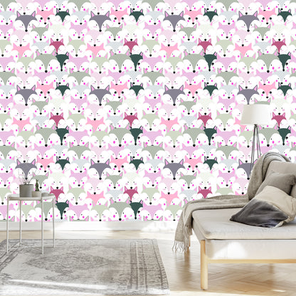 Wallpaper Colorful Foxes