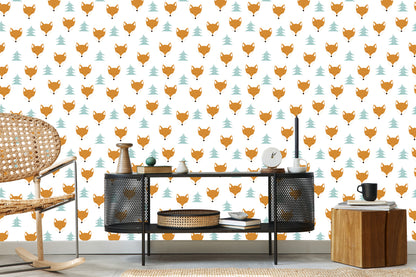 Wallpaper Sleeping Foxes Among The Trees