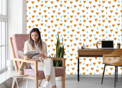 Wallpaper Sleeping Foxes Among The Trees
