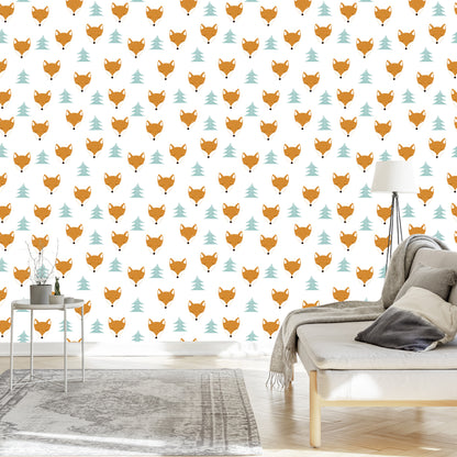 Wallpaper Sleeping Foxes Among The Trees