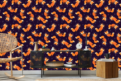 Wallpaper Foxes Astronauts