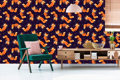 Wallpaper Foxes Astronauts