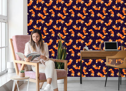 Wallpaper Foxes Astronauts