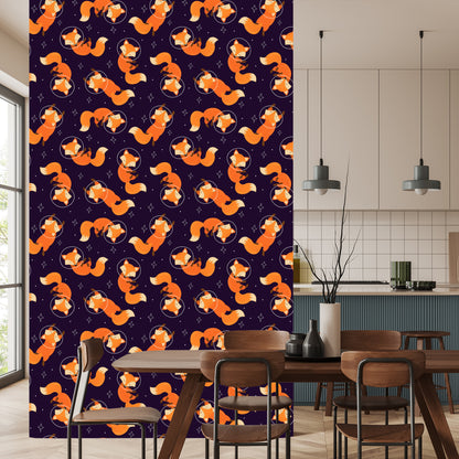 Wallpaper Foxes Astronauts