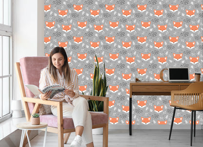 Wallpaper Happy Foxes In The Forest