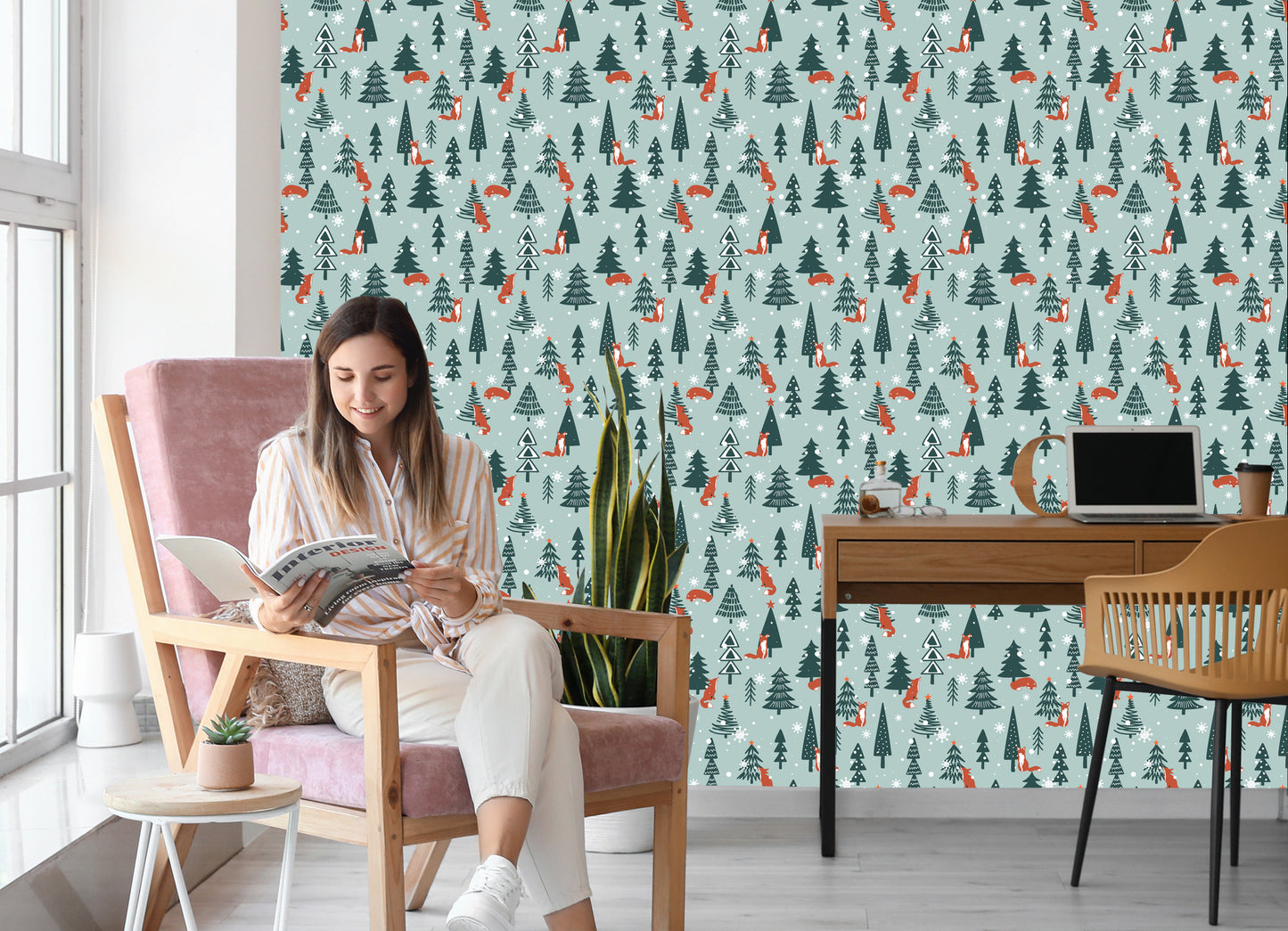 Wallpaper Sleeping Foxes In The Winter Forest
