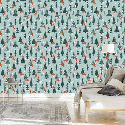 Wallpaper Sleeping Foxes In The Winter Forest