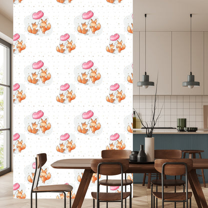 Wallpaper Foxes With Balloons