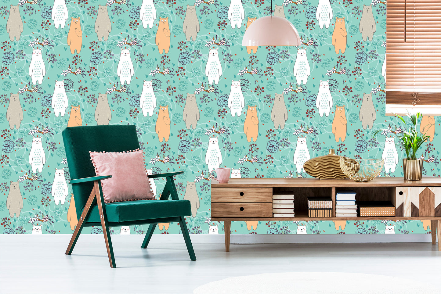 Wallpaper For Children - Colorful Happy Bears