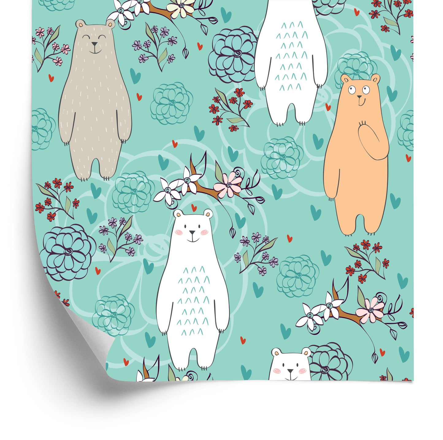 Wallpaper For Children - Colorful Happy Bears
