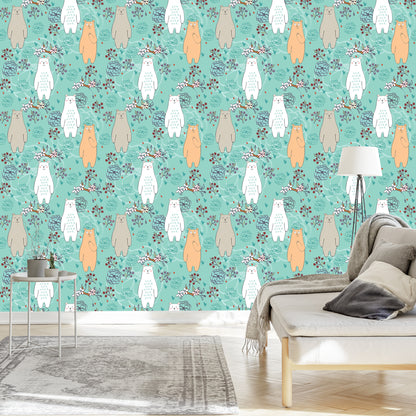 Wallpaper For Children - Colorful Happy Bears