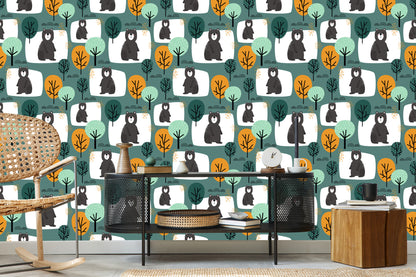 Wallpaper For Children - Adorable Teddy Bears In The Forest