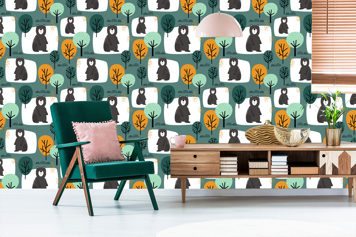 Wallpaper For Children - Adorable Teddy Bears In The Forest