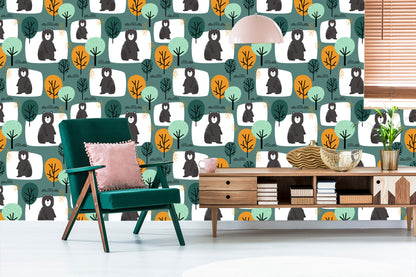 Wallpaper For Children - Adorable Teddy Bears In The Forest