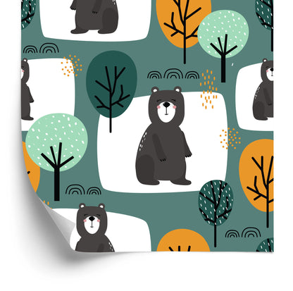 Wallpaper For Children - Adorable Teddy Bears In The Forest