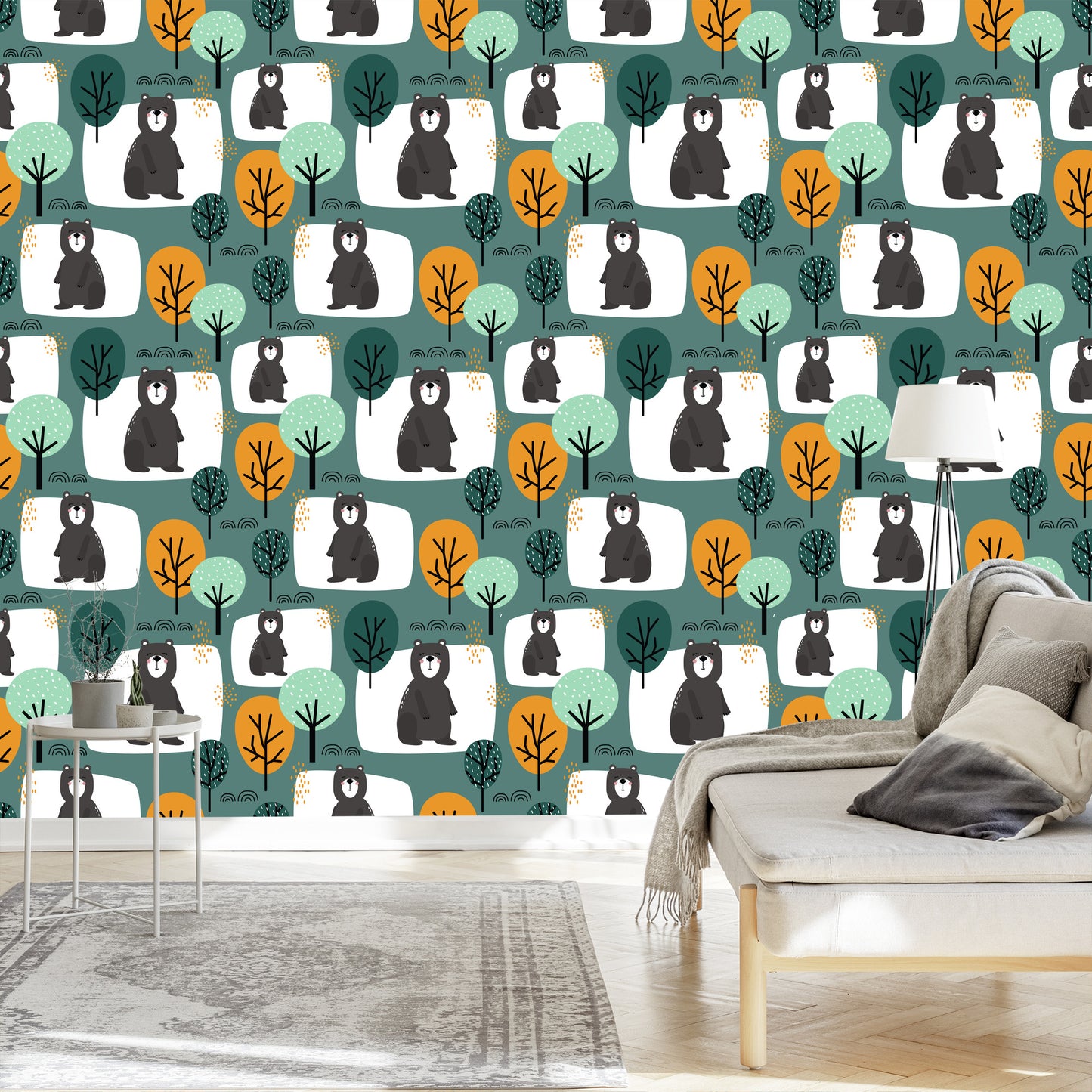 Wallpaper For Children - Adorable Teddy Bears In The Forest