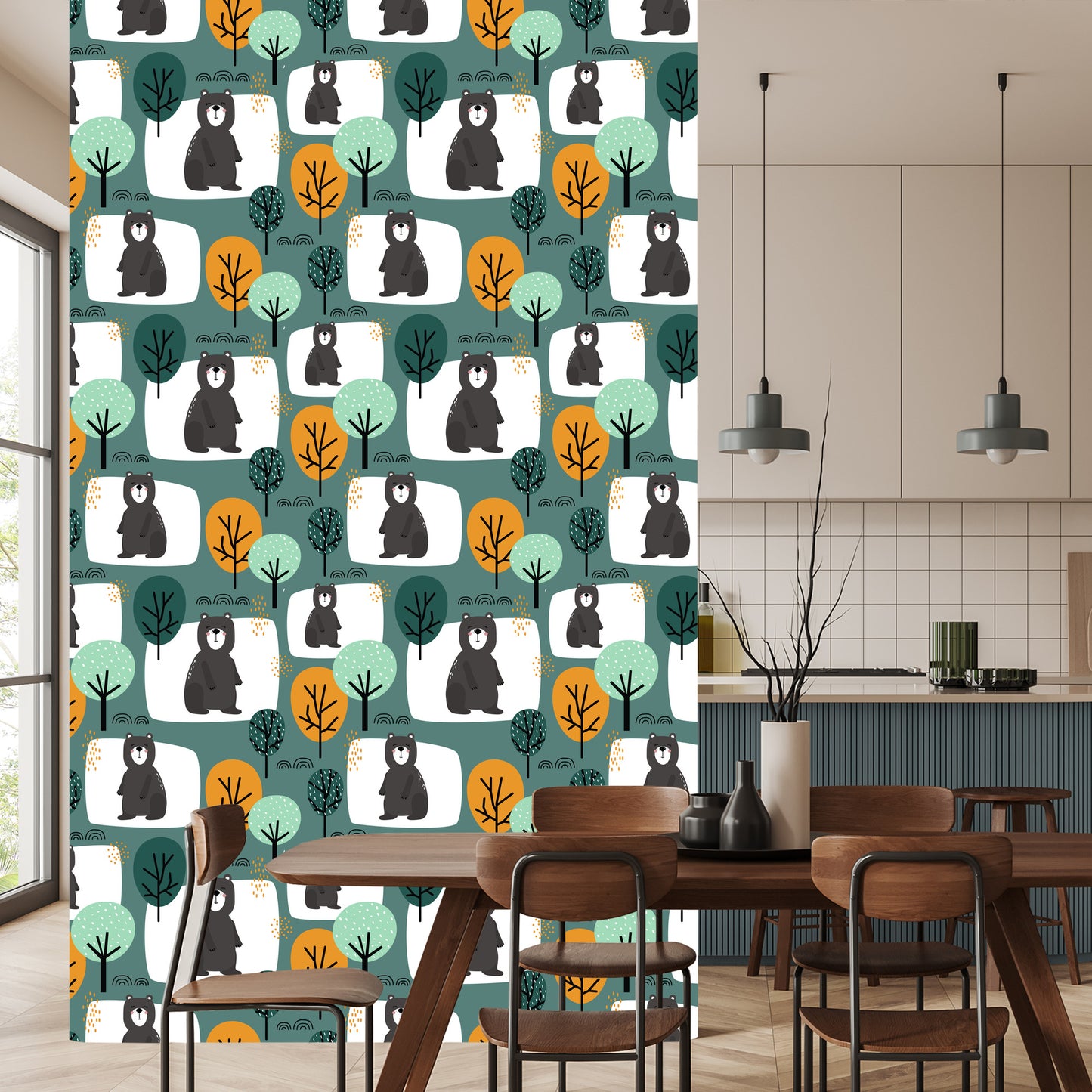 Wallpaper For Children - Adorable Teddy Bears In The Forest